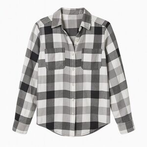Universal Thread • Plaid Button Down Shirt • Black & White • Size XS